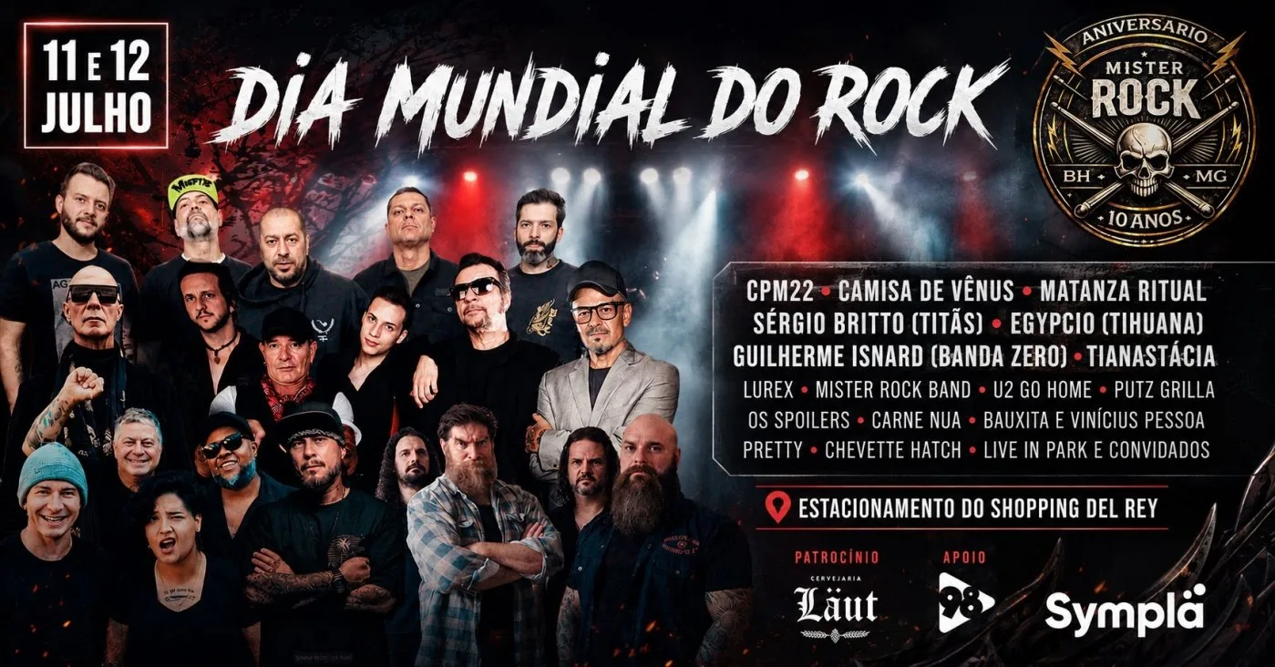 Dia Mundial do Rock BH 2026 — CPM 22, Camisa de Vênus, Matanza e Titãs no Del Rey