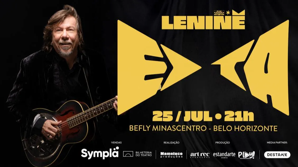 Lenine em BH: show de lançamento do álbum 'Eita' no Minascentro em julho de 2026