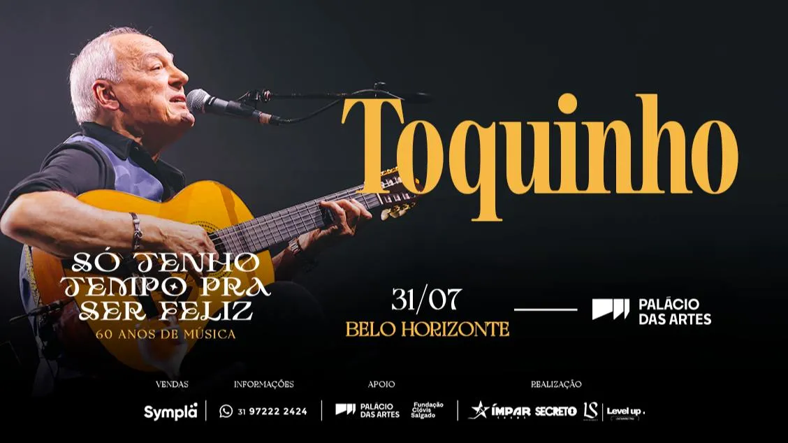 Toquinho em BH 2026: turnê 60 anos no Palácio das Artes em 31 de julho